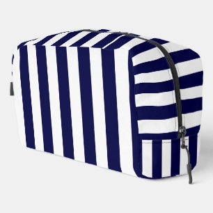 Nautical Stripes Navy Blue and White Dopp Kit
