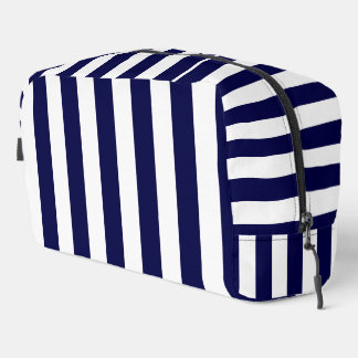 Nautical Stripes Navy Blue and White Dopp Kit