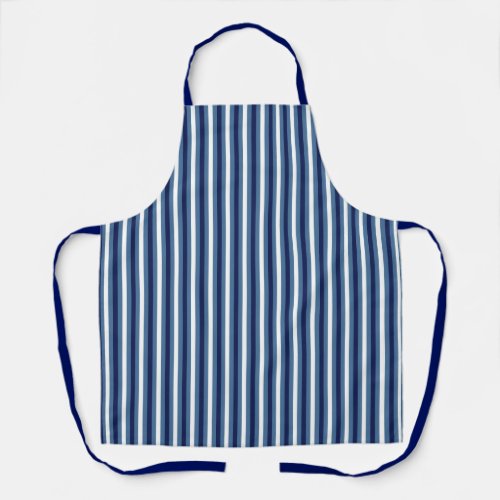 Nautical Stripes Navy Smokey Blue Crisp White  Apron
