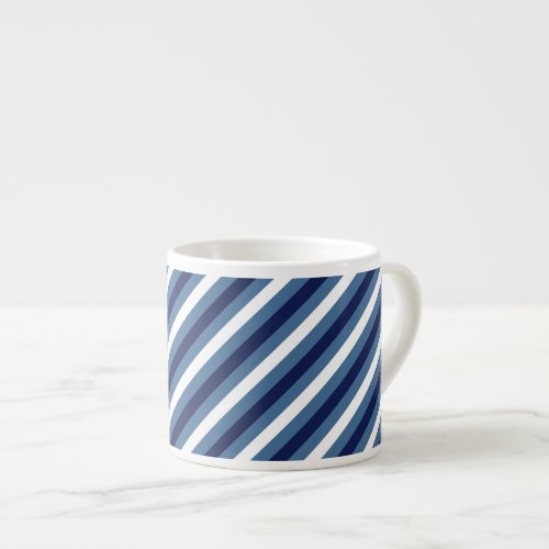 Nautical Stripes Navy Smokey Blue Crisp White Espresso Cup
