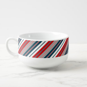 Nautical stripes soup mug