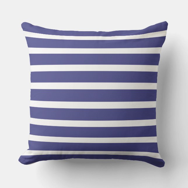 Nautical Stripes Throw Pillow (Front)