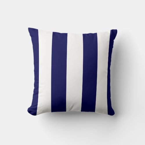 Nautical Stripes Wide CHOOSE YOUR BACKGROUND COLOR Throw Pillow