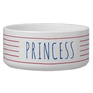 Nautical Stripes with Red White Blue Pet Bowl