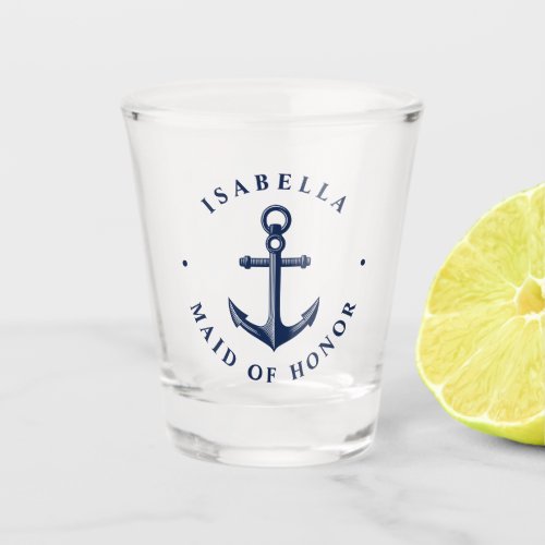 Nautical Style Anchor  Maid of Honor Shot Glass