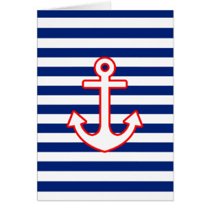Nautical Style Anchor on Stripes Cards