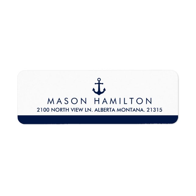 Nautical Style Anchor | Return Address Label (Front)
