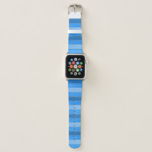 Nautical style blue painted wood apple watch band