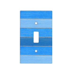 Nautical style blue painted wood light switch cover