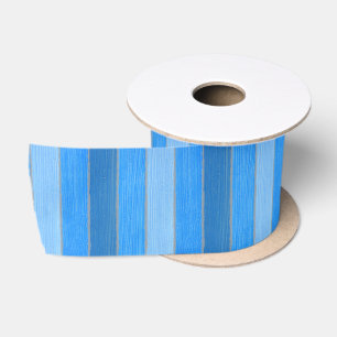 Nautical style blue painted wood satin ribbon