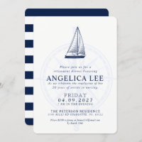 Nautical Style Retirement Dinner Send-off Invite
