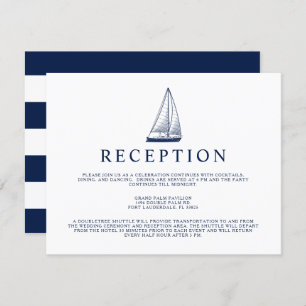 Nautical Style Sailboat Reception Invitation