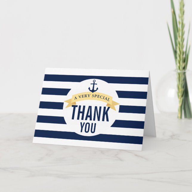 Nautical Style Theme Celebration Thank You (Front)