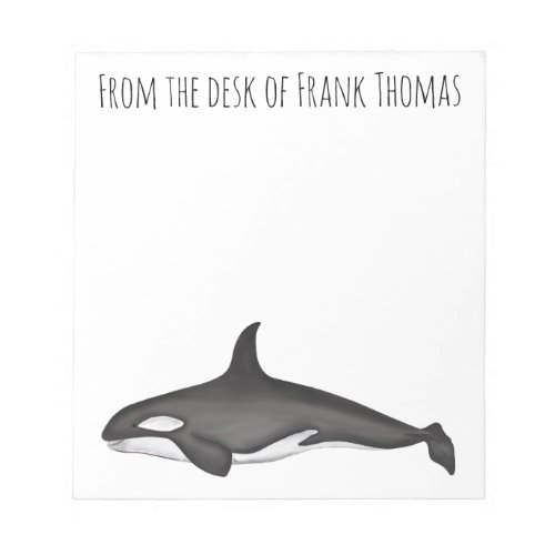 Nautical Stylish Nature Simple Orca Whale Notepad
