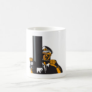 Nautical Submarine Captain Using Periscope  Coffee Mug