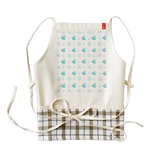Nautical Summer Fun Pattern Zazzle HEART Apron