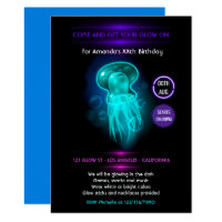Nautical Summer Glow in the Dark Neon Party Invitation