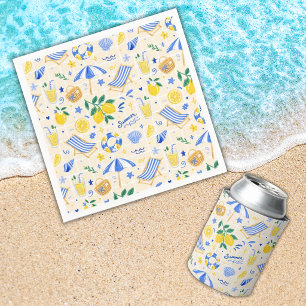 Nautical Summer Lemon Cute Napkins