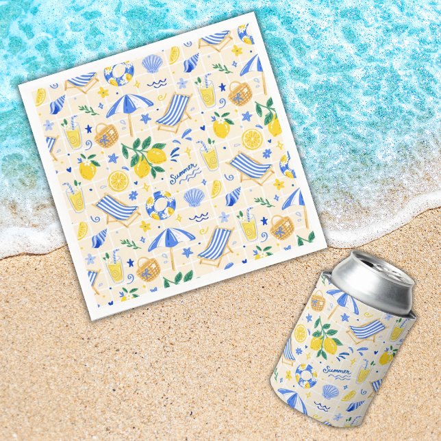 Nautical Summer Lemon Cute  Napkins (Creator Uploaded)