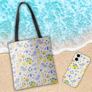 Nautical Summer Lemon Cute  Tote Bag
