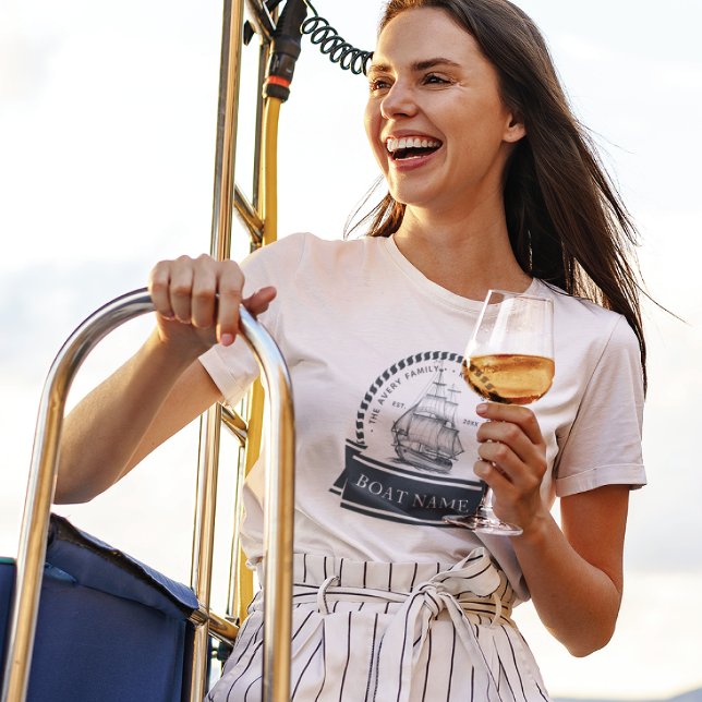 Nautical Summer Personalized Boat Name T-Shirt (Creator Uploaded)