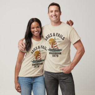 Nautical Sunset Adventure – Vintage Sailing T-Shirt