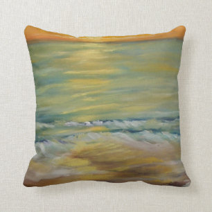 Nautical sunset throw pillow