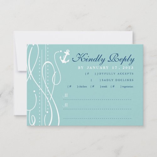 Nautical Swirl Wedding Invitation RSVP