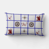 Nautical Symbols Monogrammed Lumbar Pillow (Back)