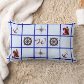Nautical Symbols Monogrammed Lumbar Pillow (Blanket)