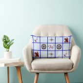 Nautical Symbols Monogrammed Lumbar Pillow (Chair)