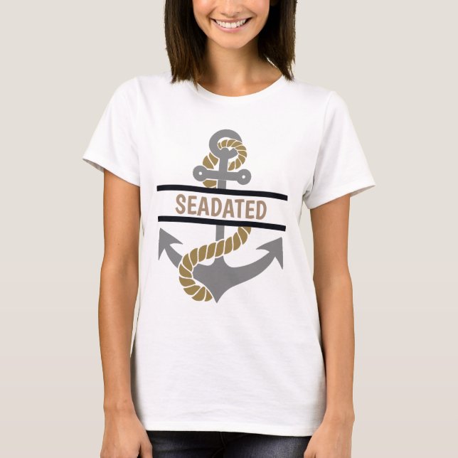 Nautical t-Shirt with Anchor and ship's name (Front)