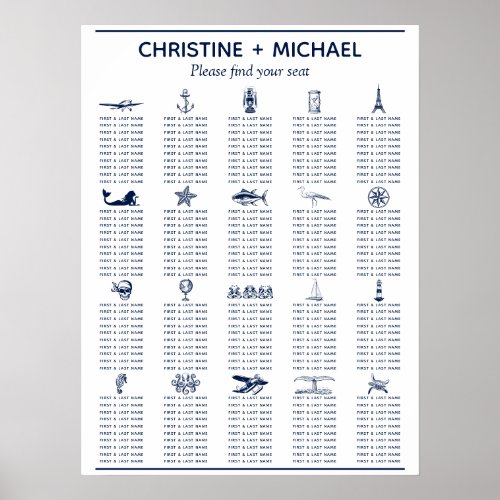 Nautical Table Symbols Wedding Seating Chart