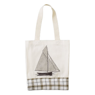 Nautical Tall Ship Sailboat Tote
