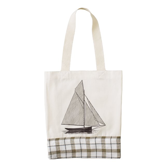 Nautical Tall Ship Sailboat Tote (Front)