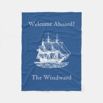 Nautical Tall Ship Sailing Pick Any Color Fleece Blanket by elizme1 at Zazzle