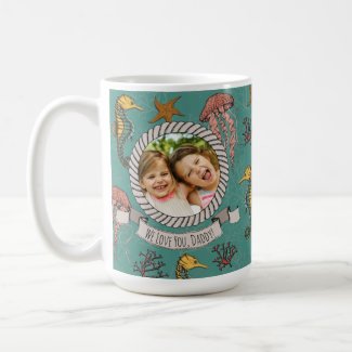 Nautical Teal Father's Day Ocean Life Photo & Text
