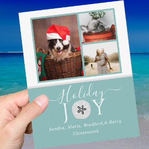 Nautical Teal Joy Sand dollar 3 Photo Christmas