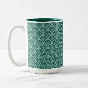 Nautical Teal Lattice Two-Tone Coffee Mug