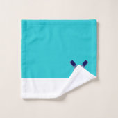  Nautical Teal Navy Blue Anchor and Paddles Bath Towel Set (Wash Cloth)