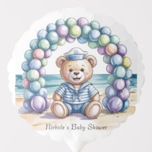 Nautical Teddy Bear Beach Boy Baby Shower Balloon