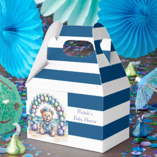 Nautical Teddy Bear Beach Boy Baby Shower Favor Boxes