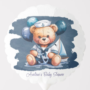 Nautical Teddy Bear Delight Boy Baby Shower Balloon