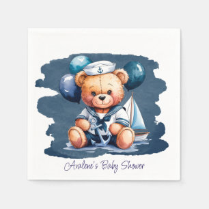 Nautical Teddy Bear Delight Boy Baby Shower Napkins
