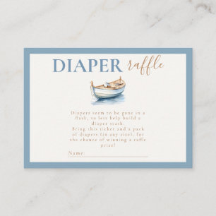 Nautical Teddy Bear Diaper Raffle Baby Shower Enclosure Card