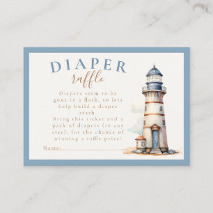Nautical Teddy Bear Diaper Raffle Baby Shower Enclosure Card