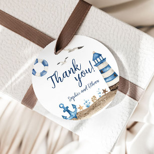 Nautical Thank You Baby Shower Favor Tags