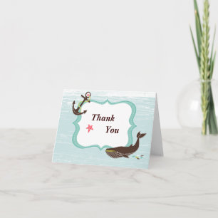 Nautical Thank You Card with Anchor and Postage