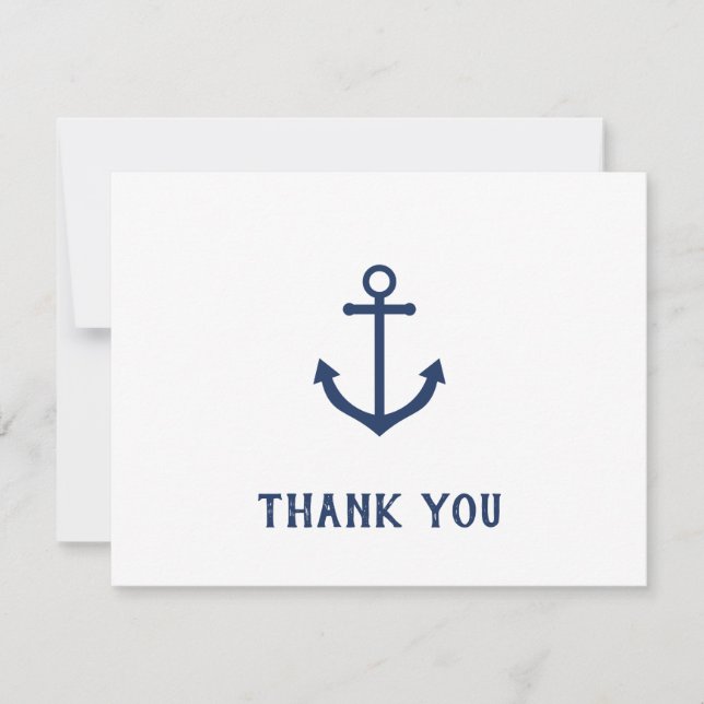 Nautical thank you note for birthday baby shower invitation (Front)