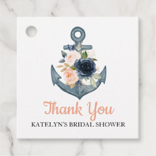 Nautical Thank You Tag with Floral Anchor